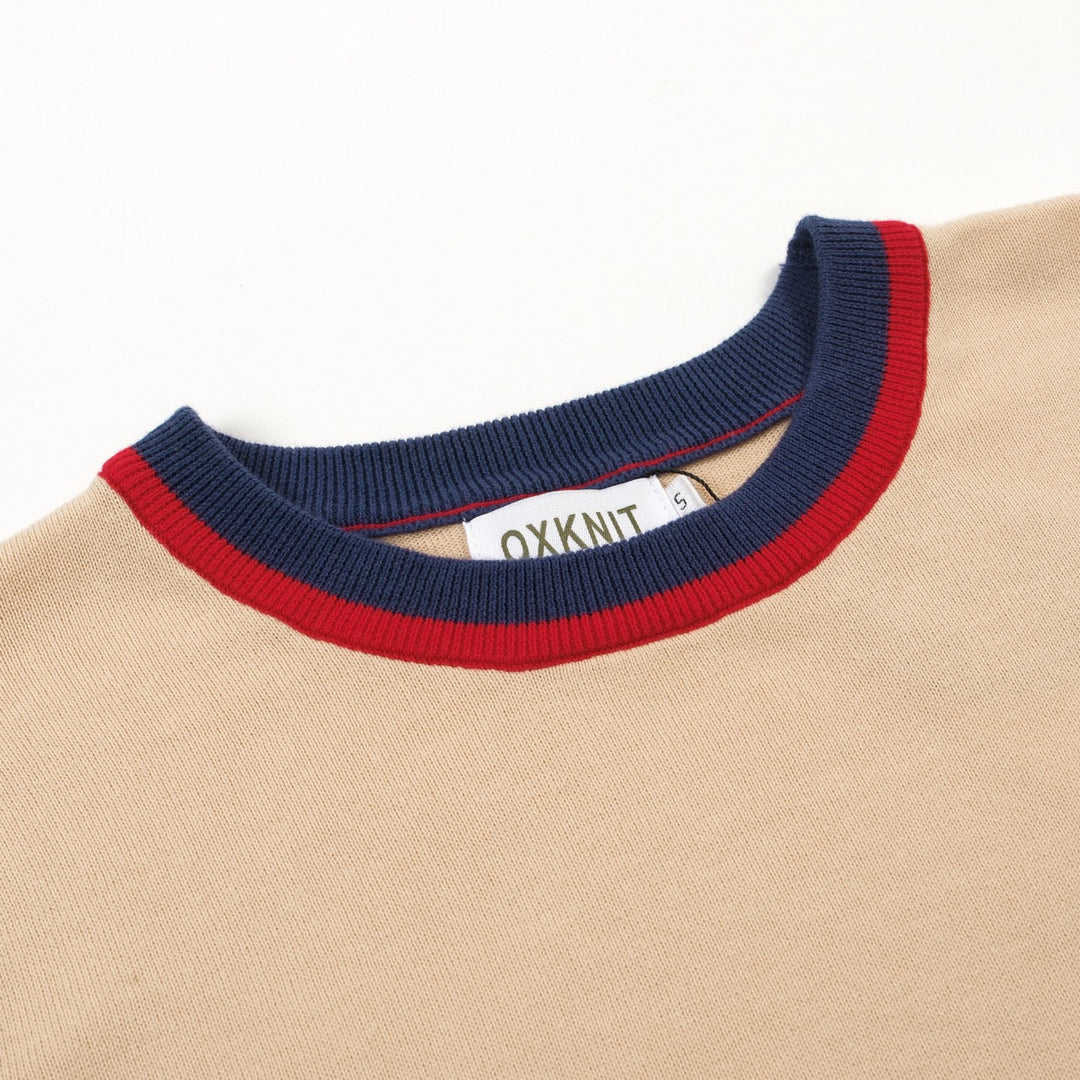 Khaki | Floral Jacquard Knit T-Shirt