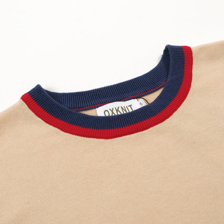 Khaki | Floral Jacquard Knit T-Shirt