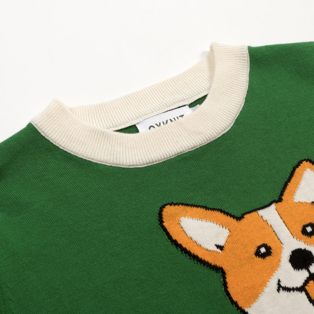 Green | Dog Classic Jacquard Knit T-Shirt