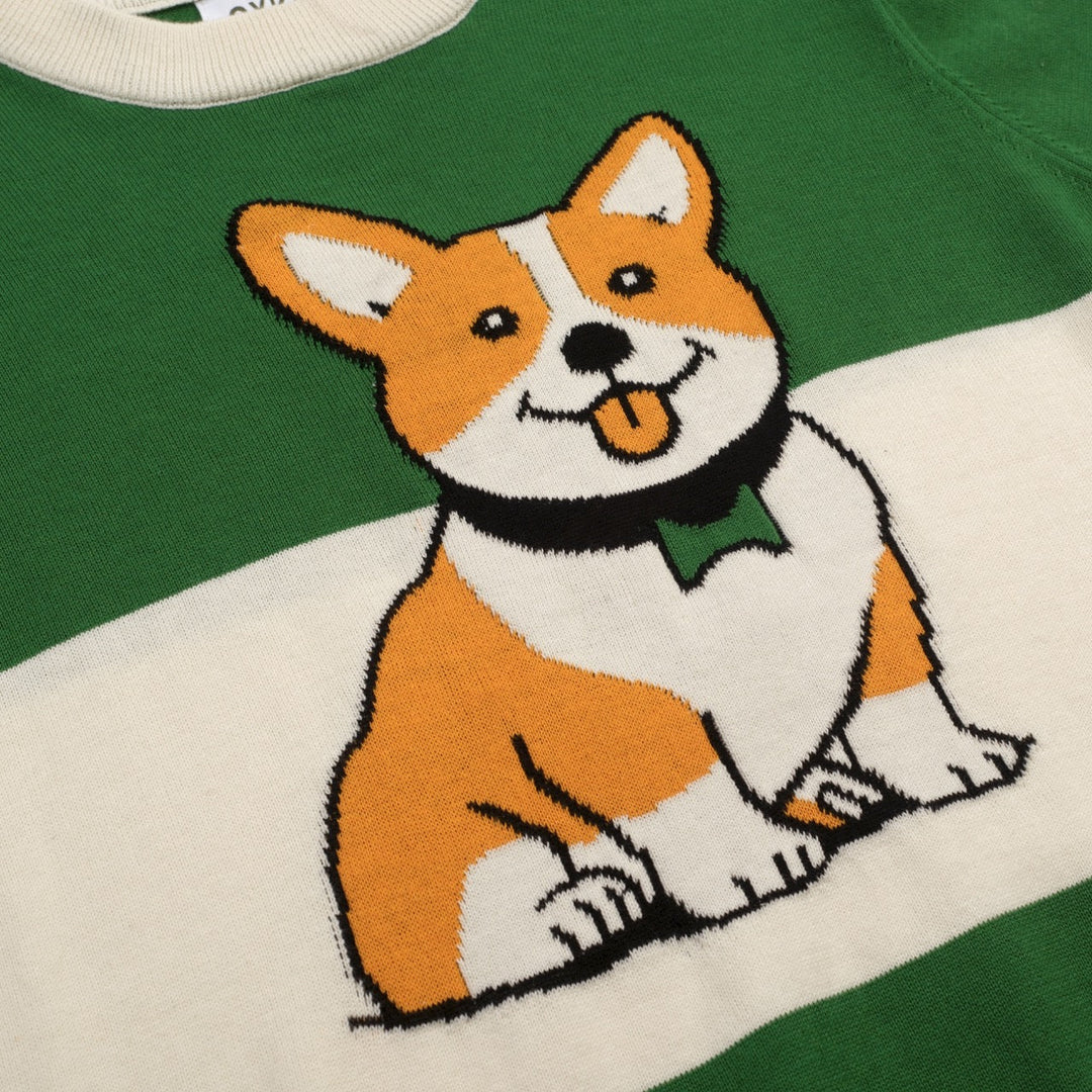 Green | Dog Classic Jacquard Knit T-Shirt