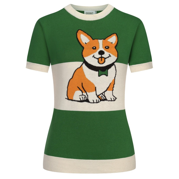 Green | Dog Classic Jacquard Knit T-Shirt