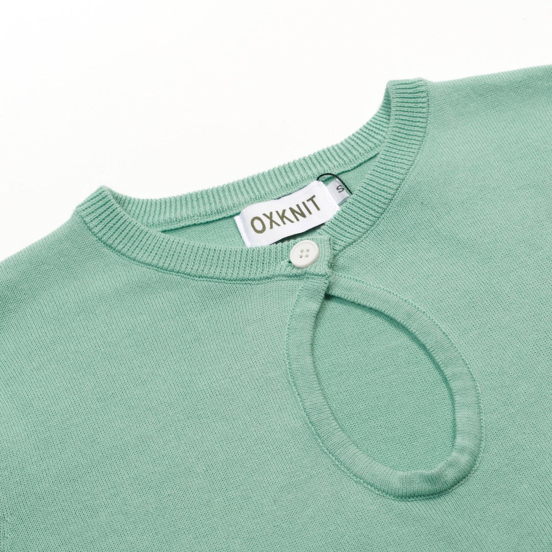 Mint Green | Vintage Dessert Embroidery Knit Top