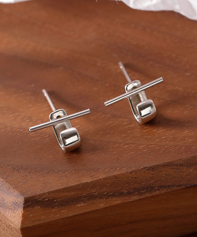 Silk Sterling Silver Stud Earrings