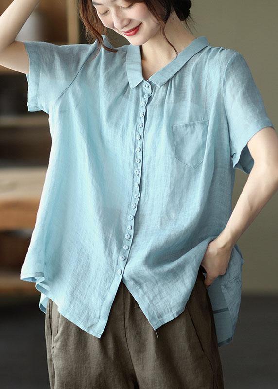 Orange Peter Pan Collar Ramie Cardigan