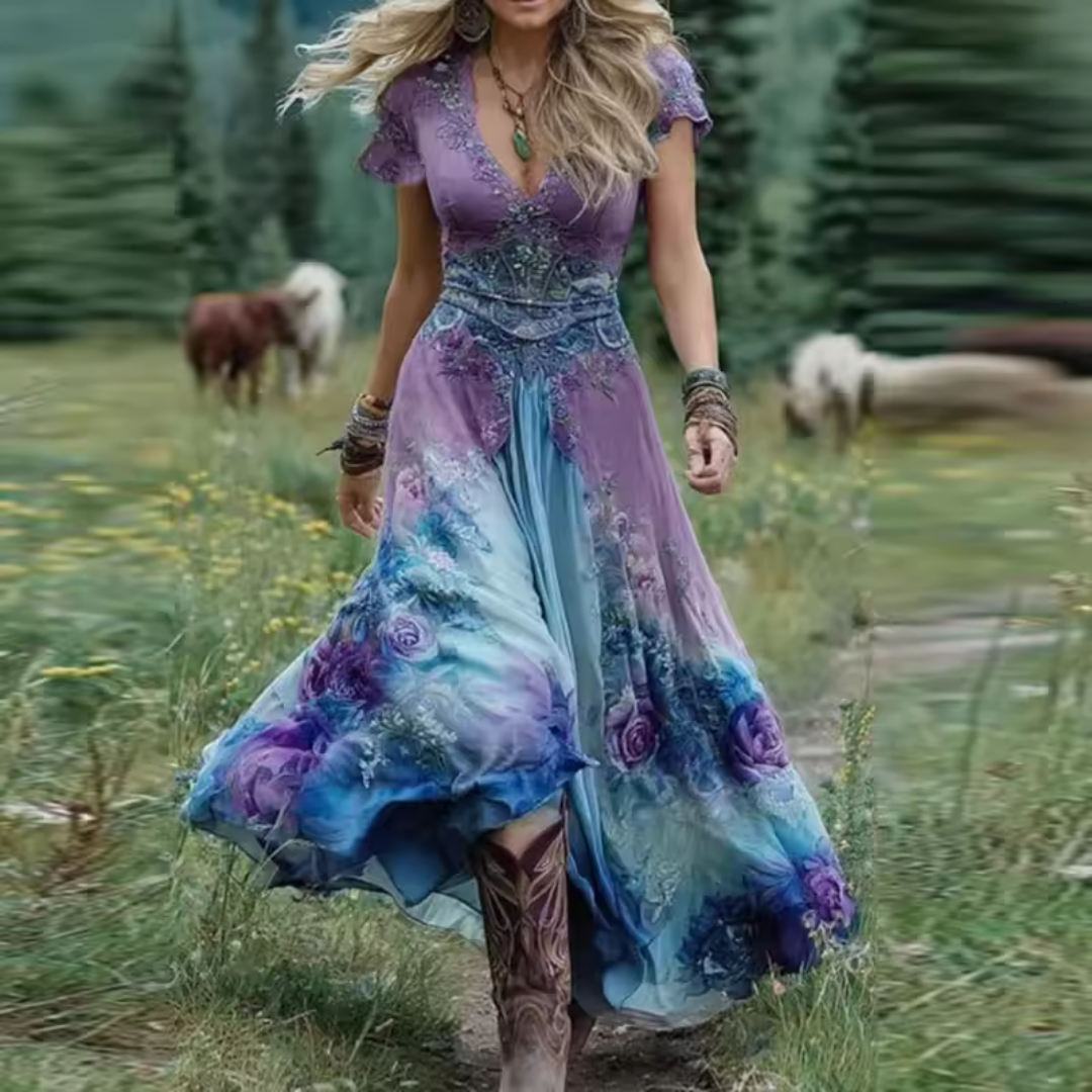 Florenza™ - Elegant, Flowing Floral Dress