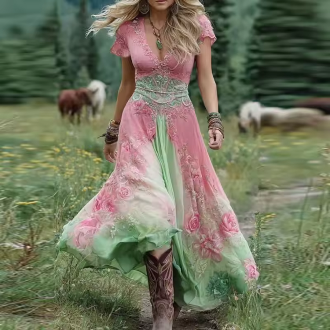 Florenza™ - Elegant, Flowing Floral Dress
