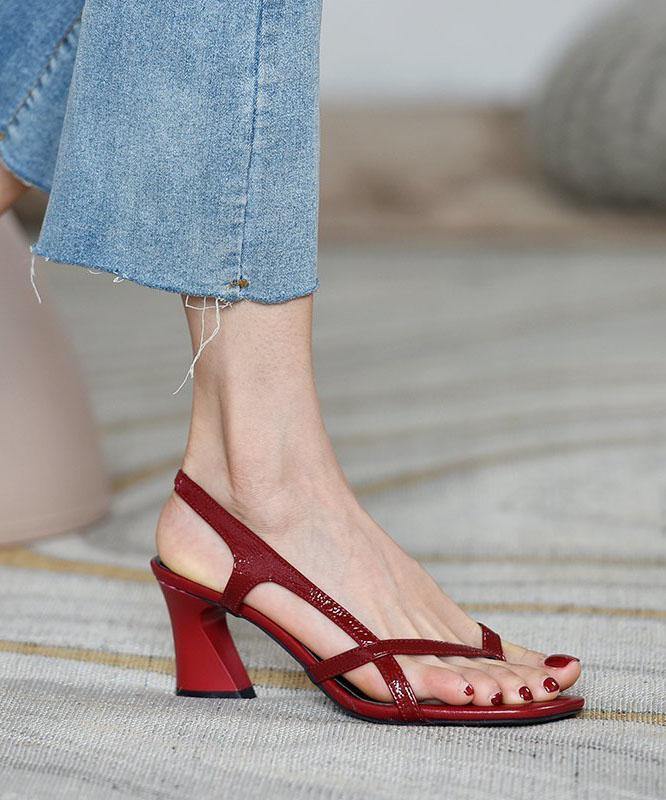 Red Peep Toe High Heel Sandals