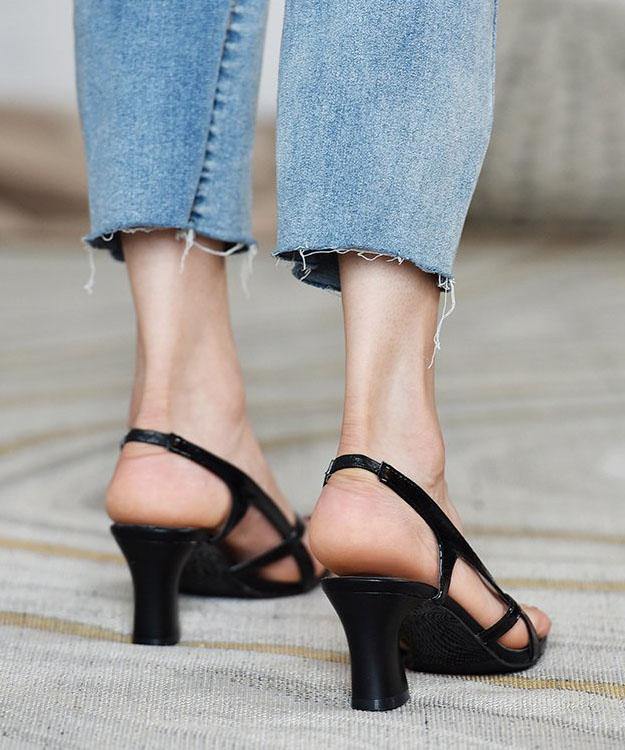 Red Peep Toe High Heel Sandals