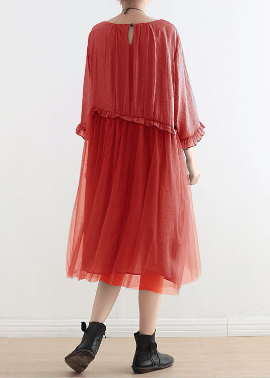 Blue Tulle Patchwork Maxi Dress