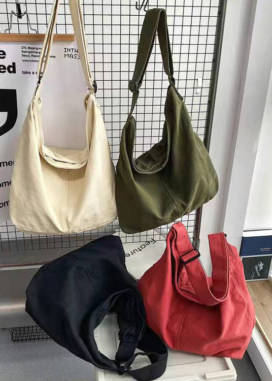 Retro Green Solid Canvas Satchel Handtasche