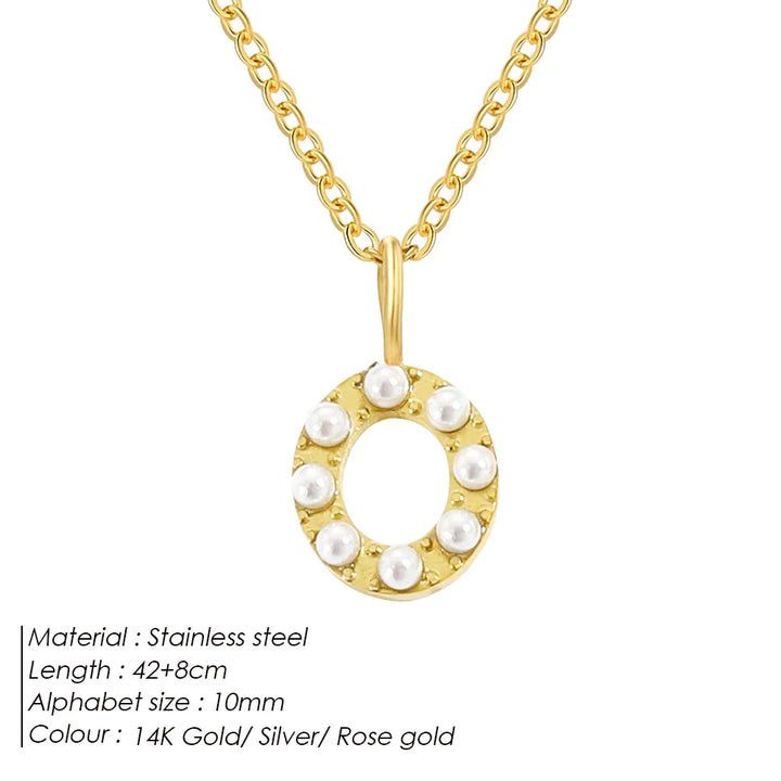 Dainty Pearl Initial Pendant