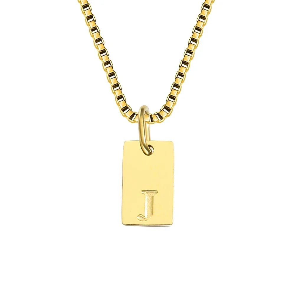 Dainty Initial Tag Necklace