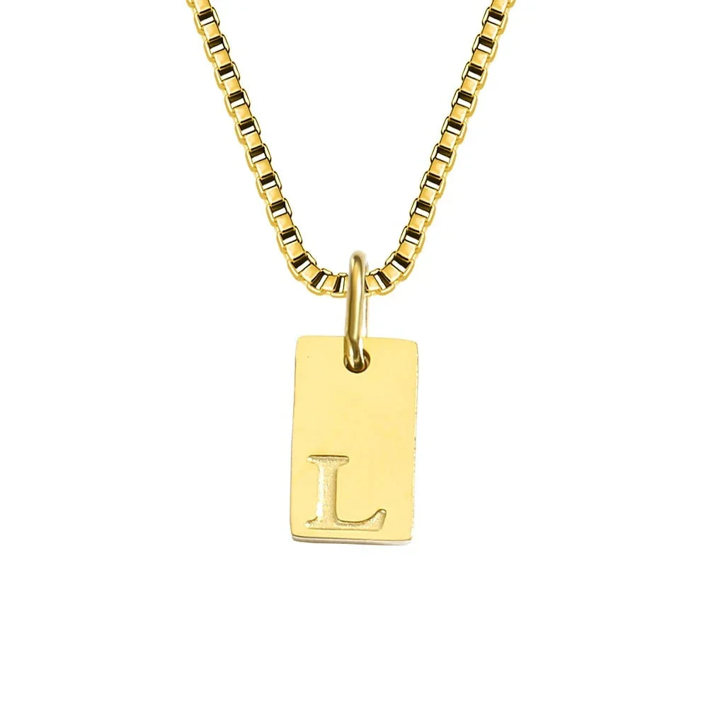 Dainty Initial Tag Necklace