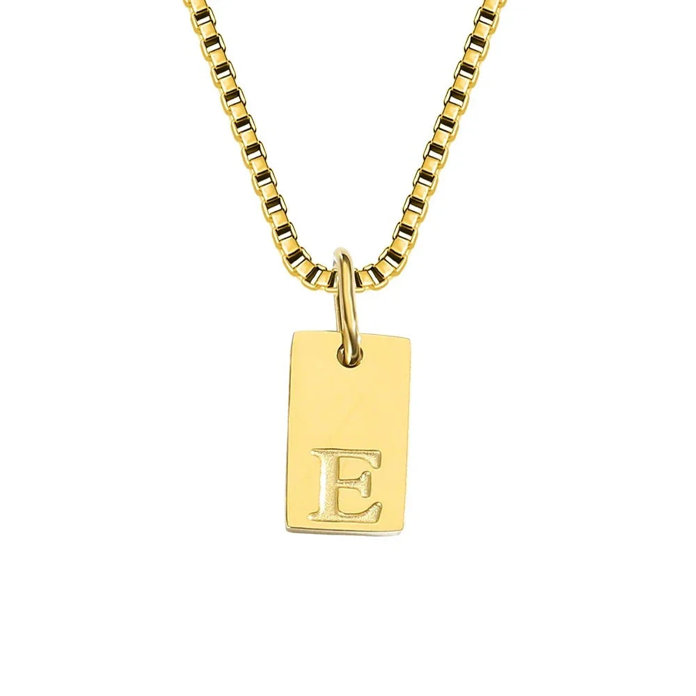 Dainty Initial Tag Necklace
