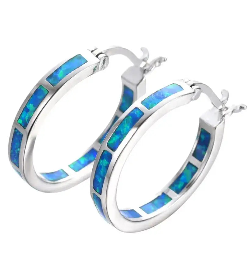 Celeste | Blue Fire Opal Earrings