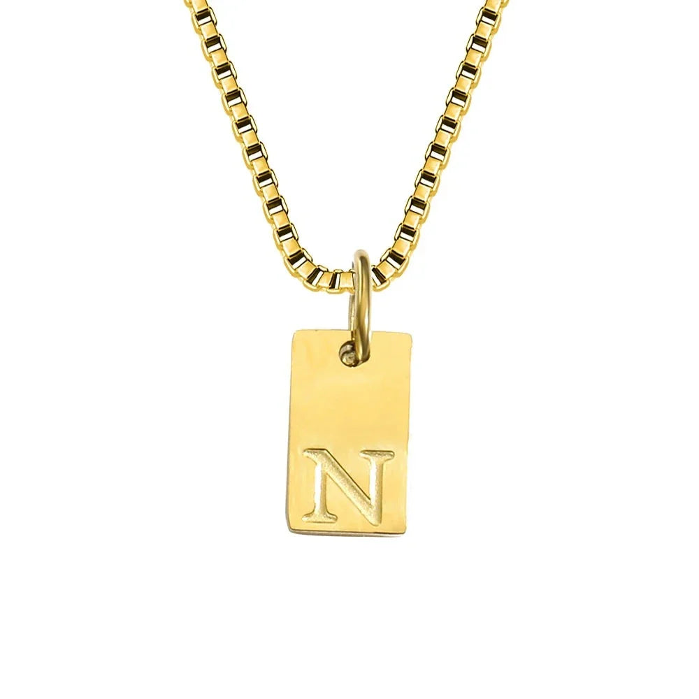 Dainty Initial Tag Necklace