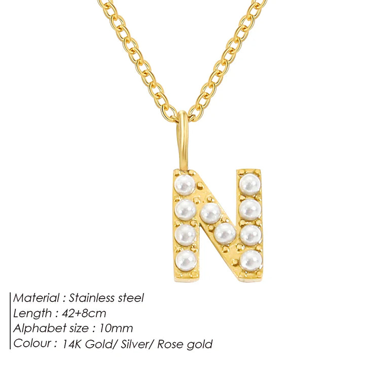 Dainty Pearl Initial Pendant