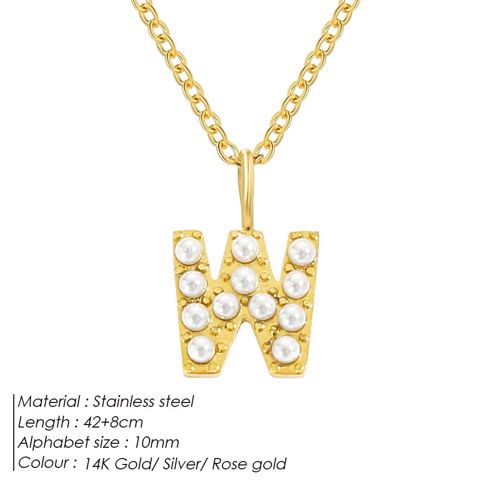 Dainty Pearl Initial Pendant