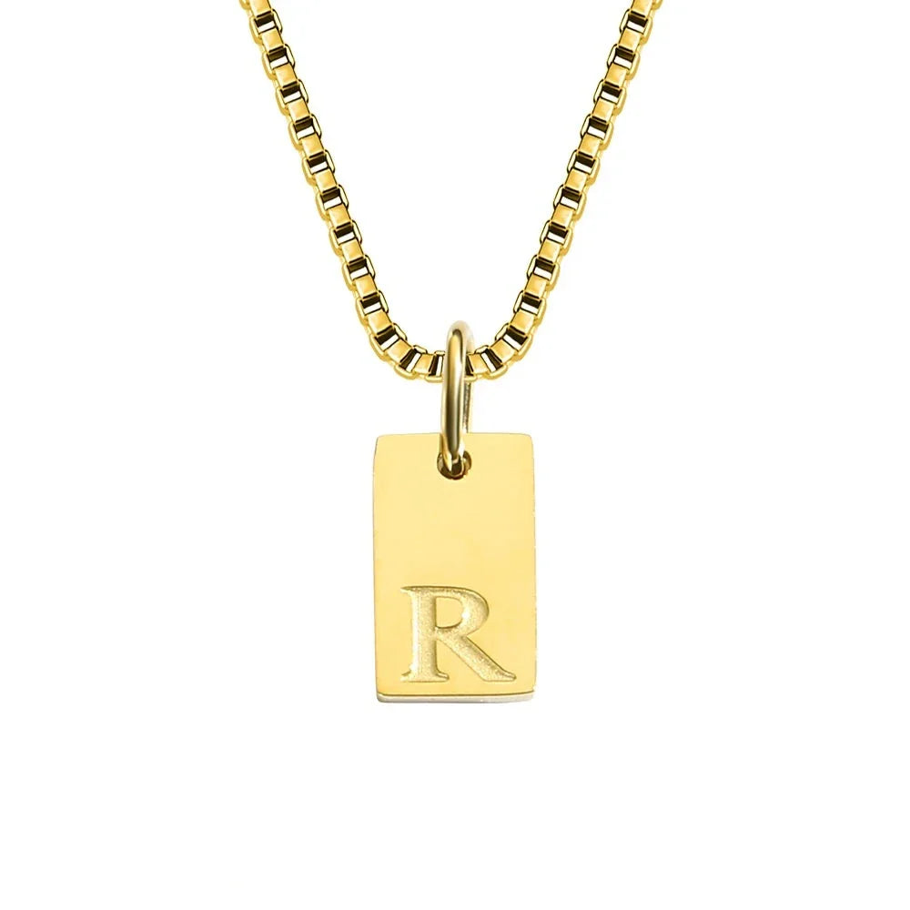 Dainty Initial Tag Necklace