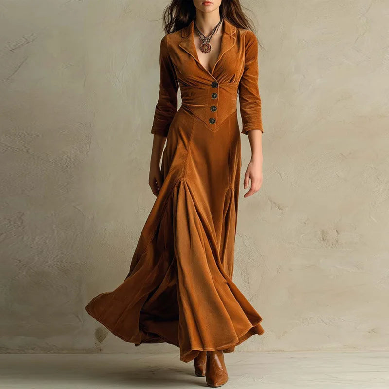 Mirella Fluid Velvet Maxi Dress