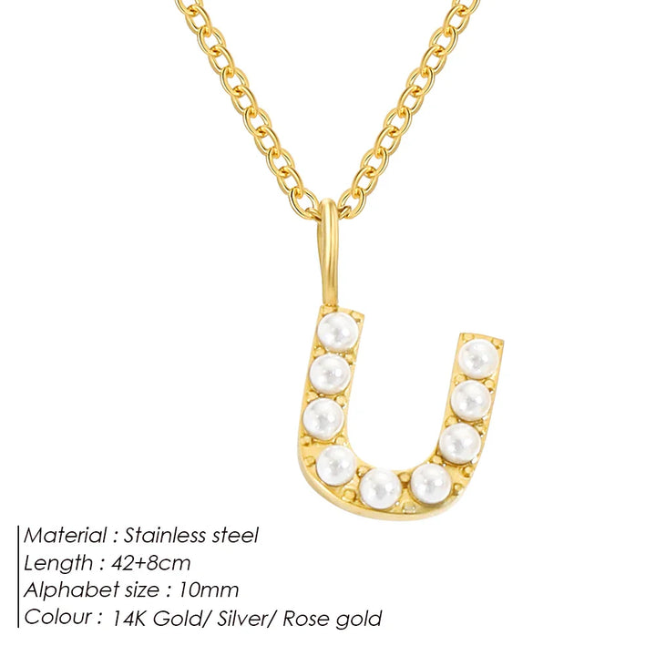 Dainty Pearl Initial Pendant