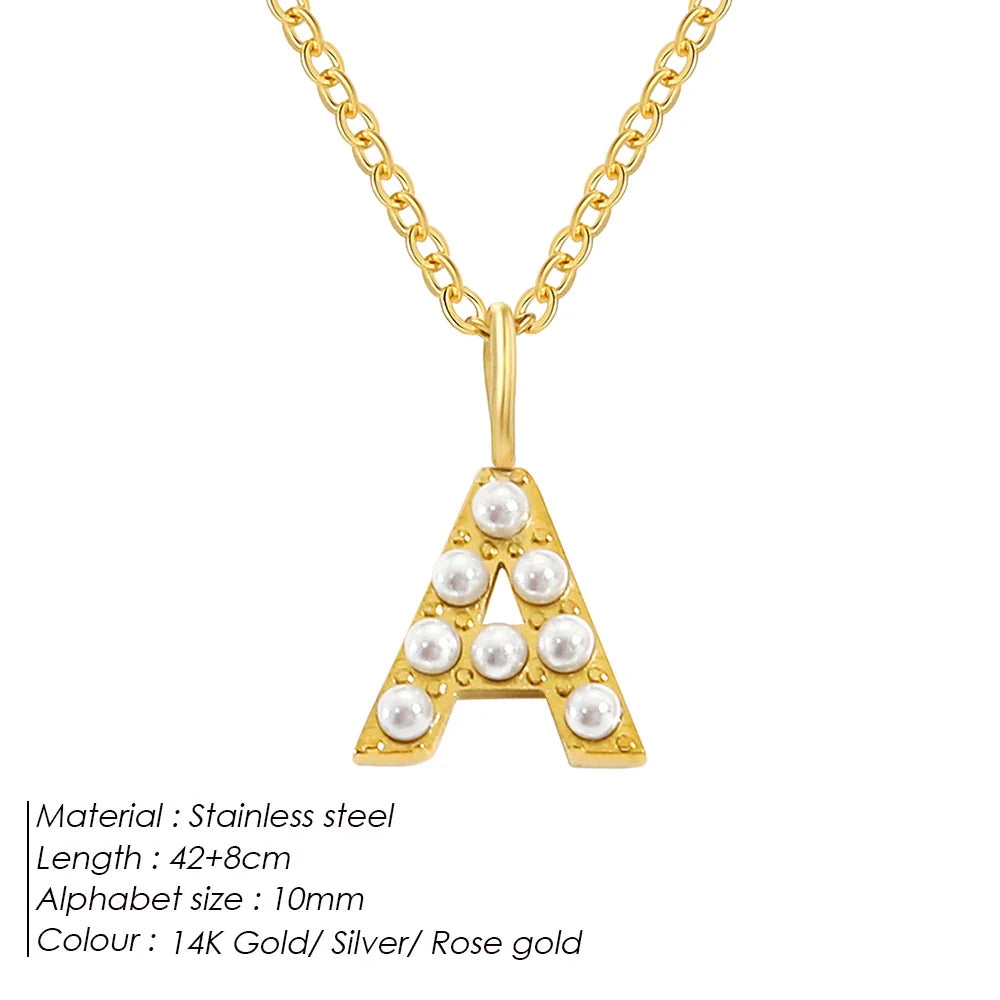 Dainty Pearl Initial Pendant
