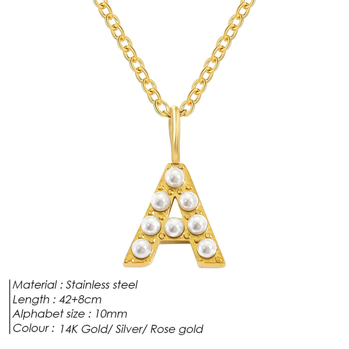 Dainty Pearl Initial Pendant