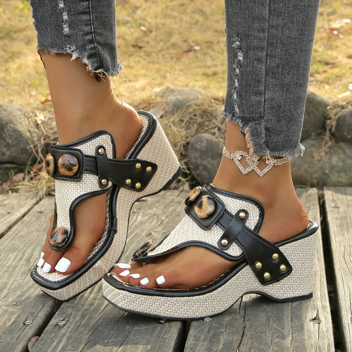 Ava | Raffia Wedge Sandals