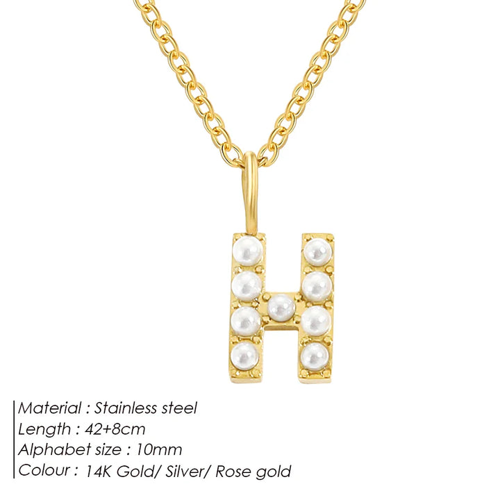 Dainty Pearl Initial Pendant