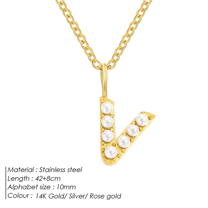 Dainty Pearl Initial Pendant