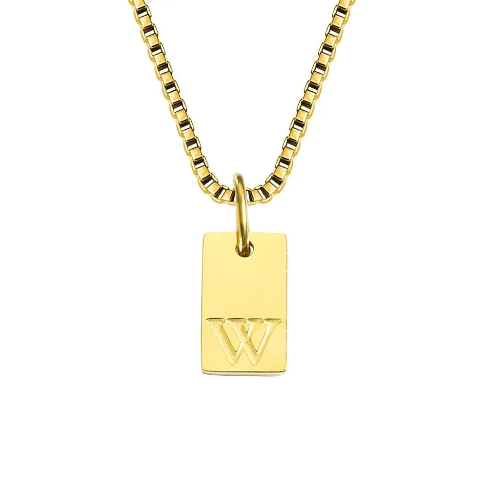 Dainty Initial Tag Necklace