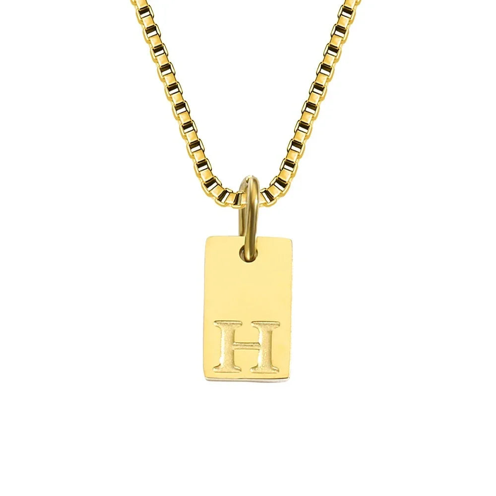 Dainty Initial Tag Necklace