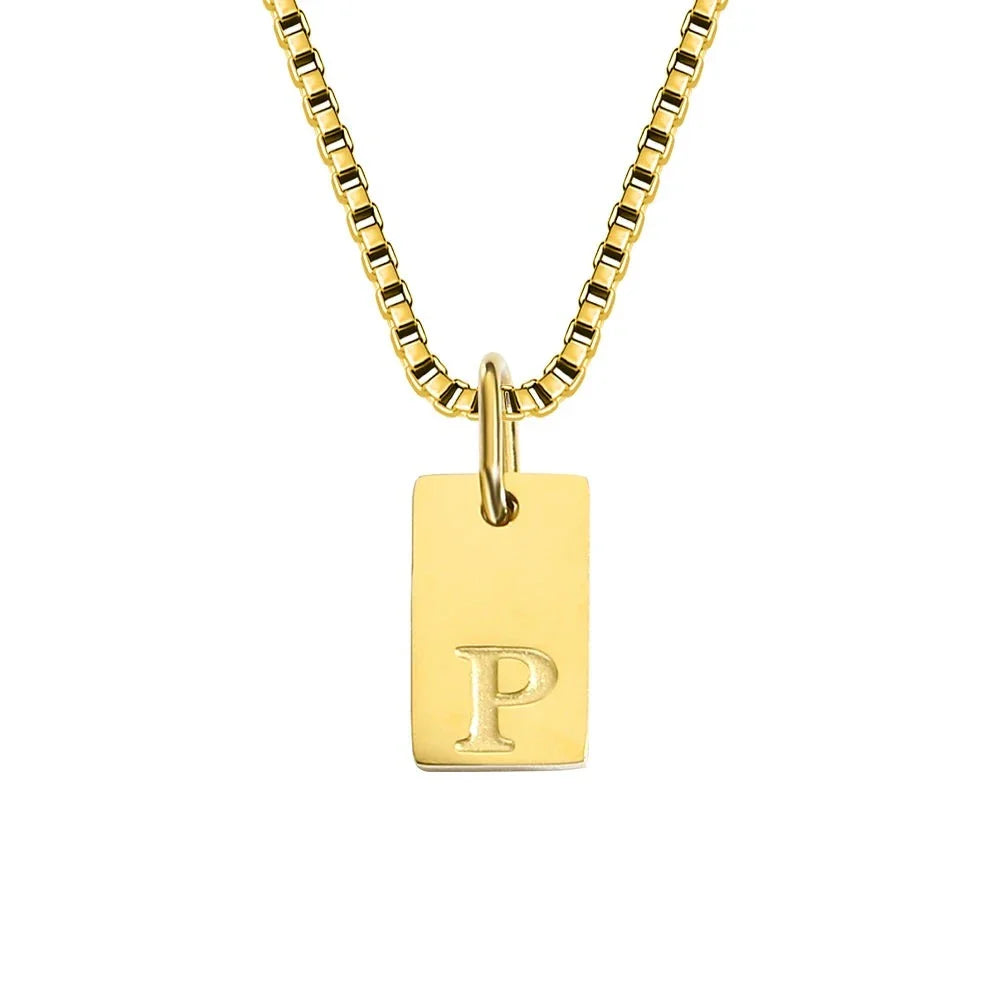 Dainty Initial Tag Necklace