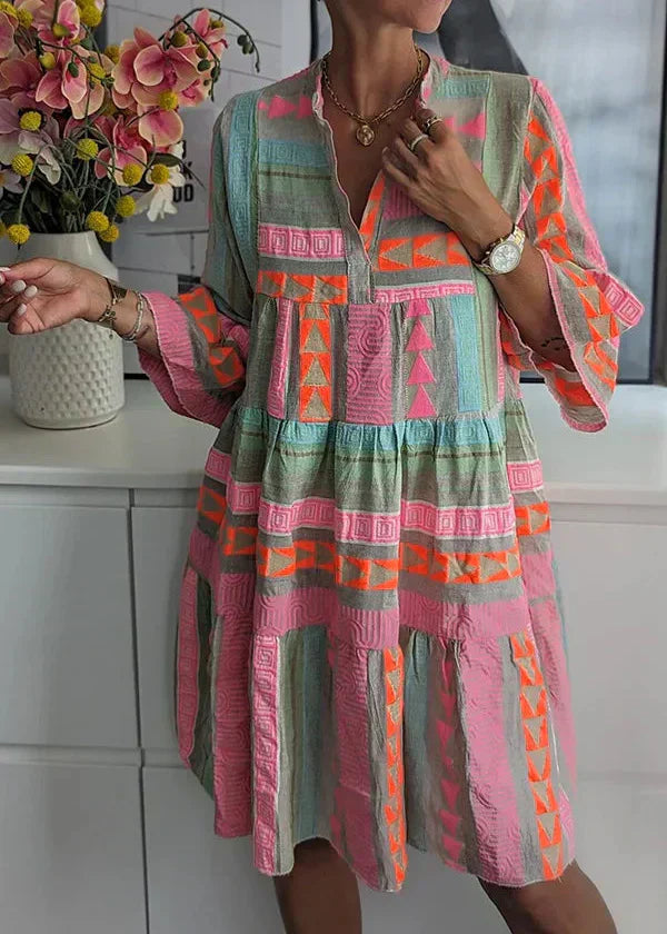 Ava V-Neck Hemp Summer Dress