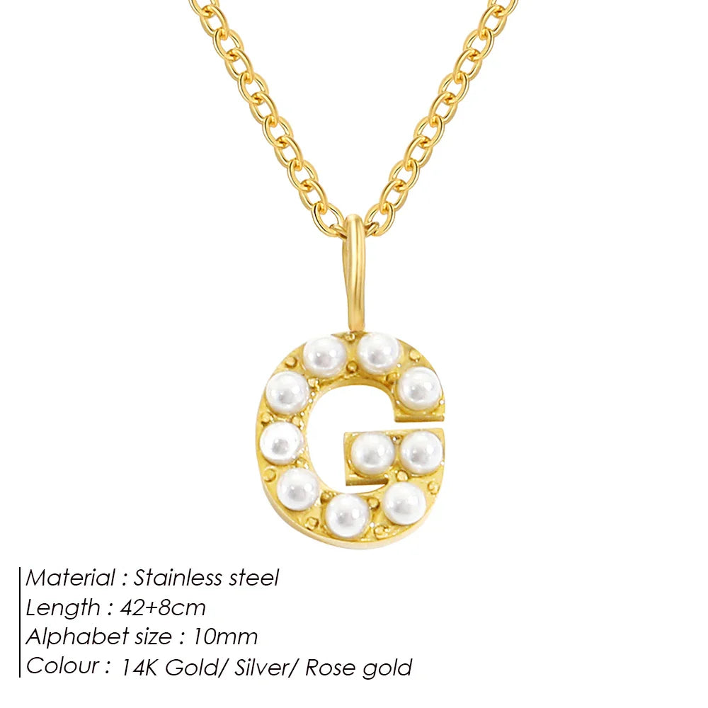 Dainty Pearl Initial Pendant