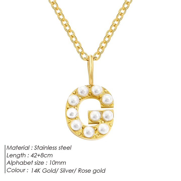 Dainty Pearl Initial Pendant