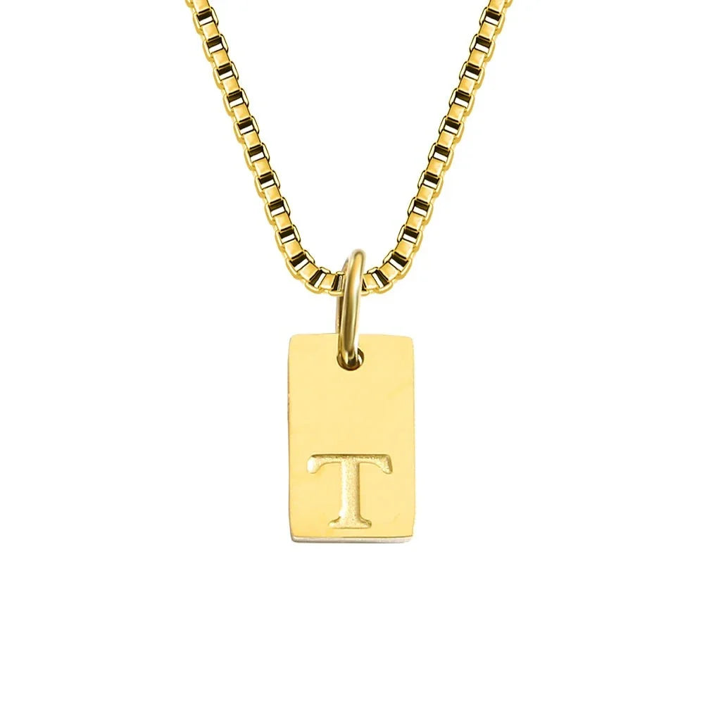 Dainty Initial Tag Necklace