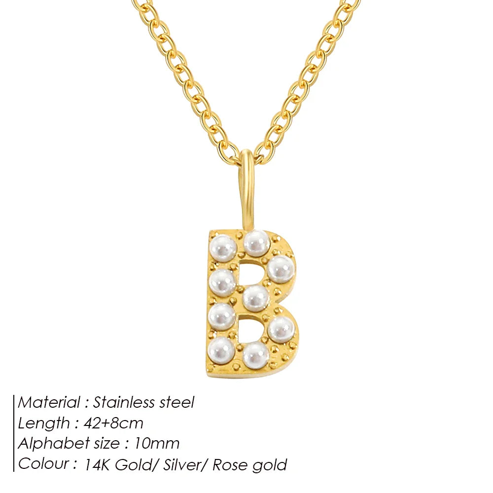 Dainty Pearl Initial Pendant