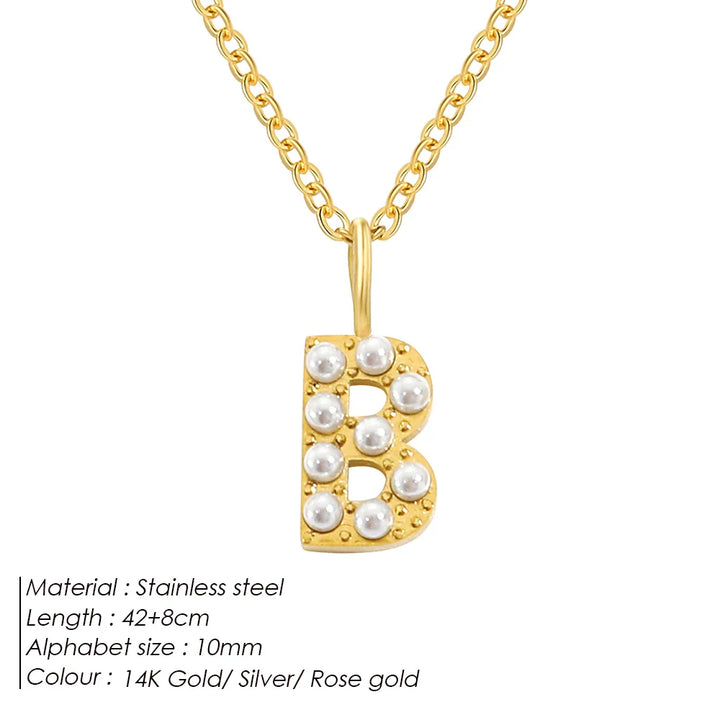 Dainty Pearl Initial Pendant