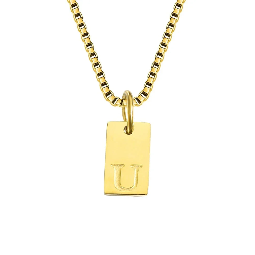 Dainty Initial Tag Necklace