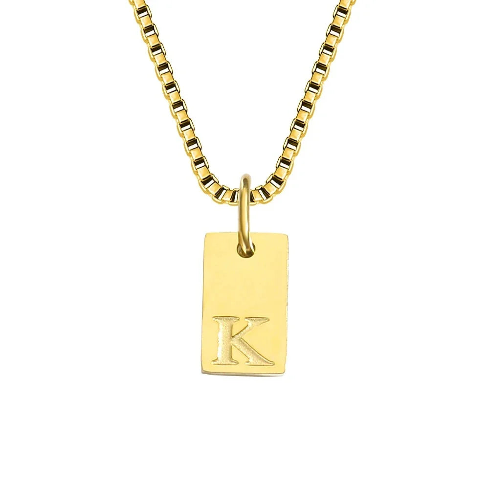 Dainty Initial Tag Necklace