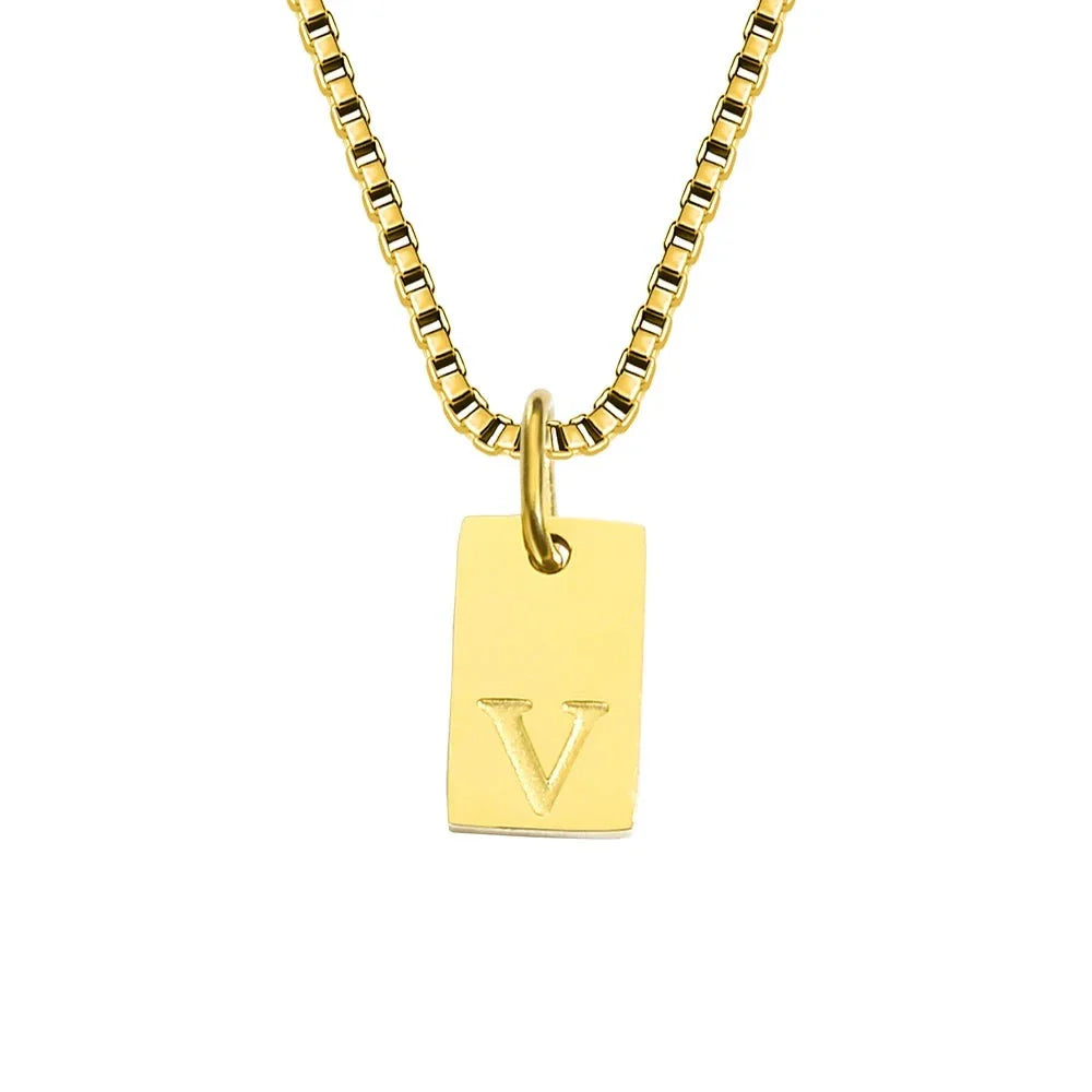 Dainty Initial Tag Necklace