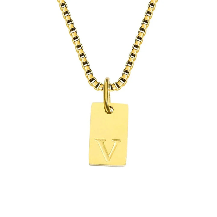 Dainty Initial Tag Necklace