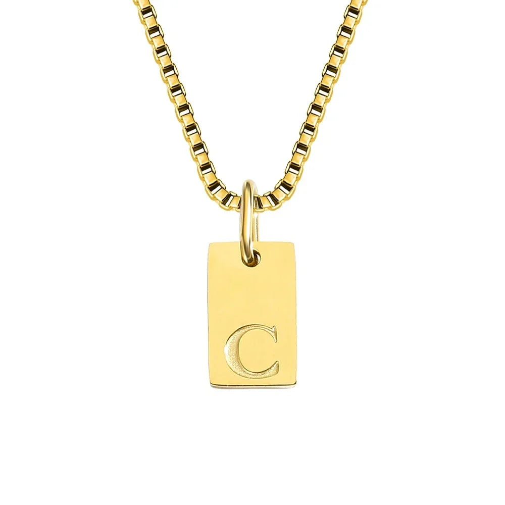 Dainty Initial Tag Necklace
