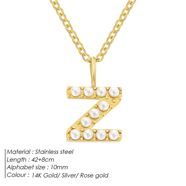 Dainty Pearl Initial Pendant