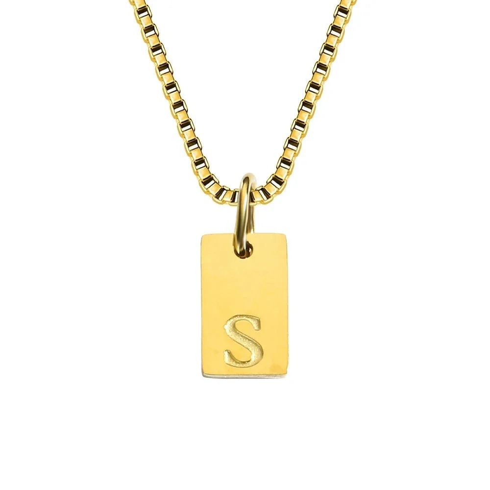 Dainty Initial Tag Necklace