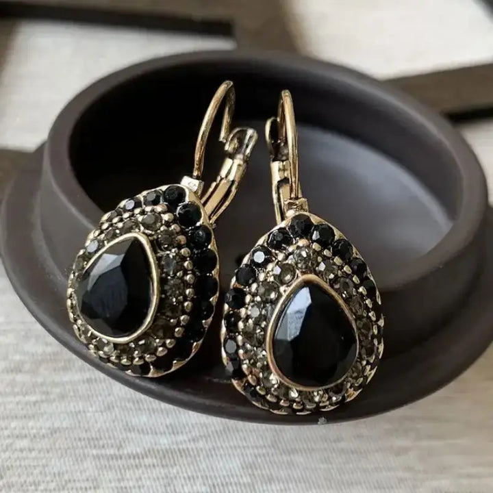 Autumn | Vintage Crystal Teardrop Earrings