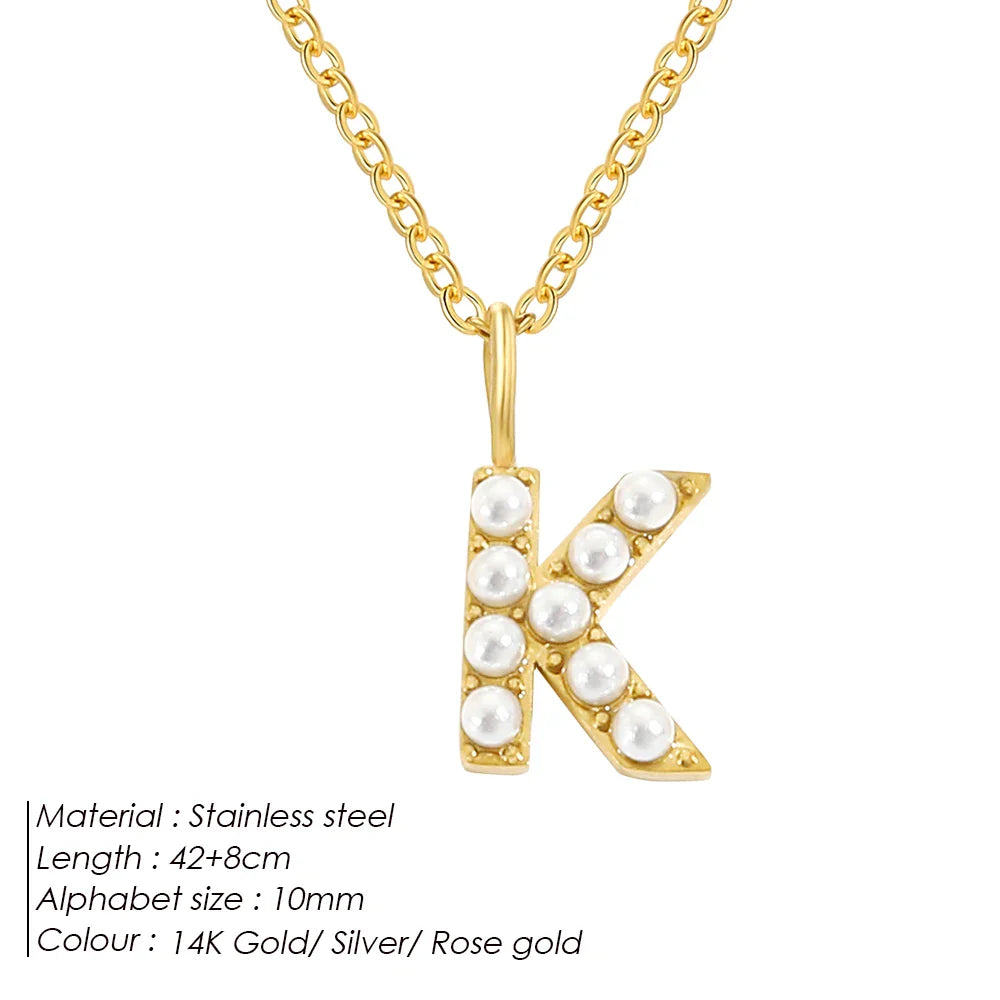 Dainty Pearl Initial Pendant