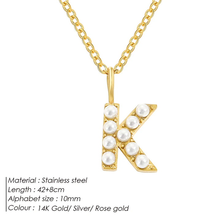 Dainty Pearl Initial Pendant