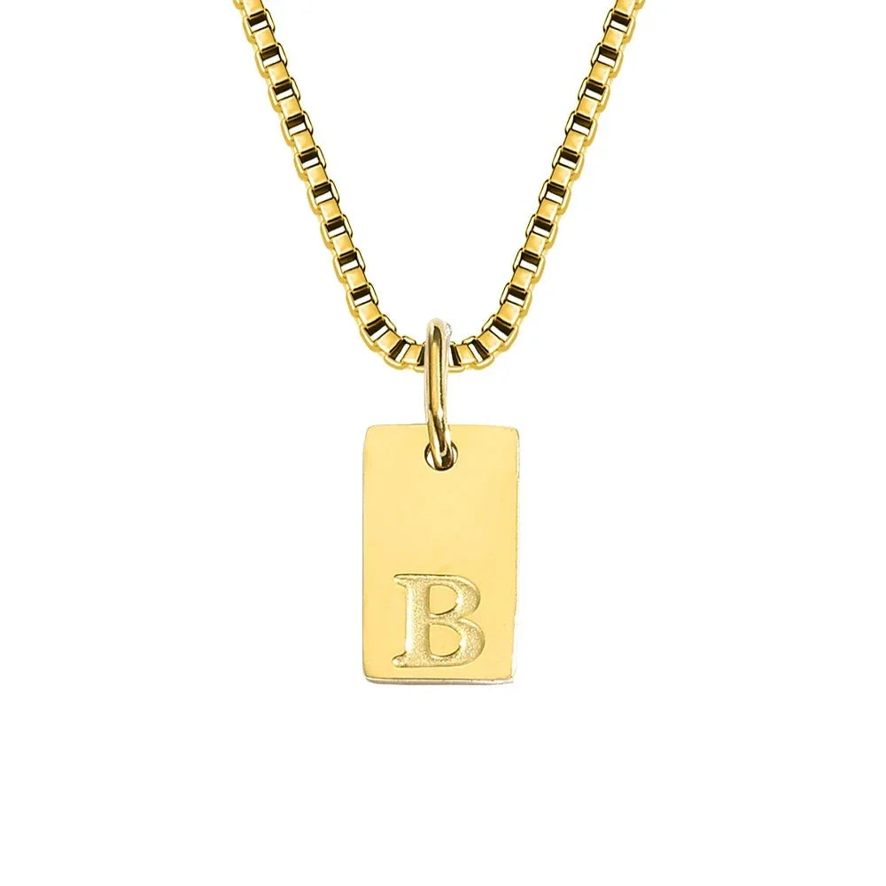 Dainty Initial Tag Necklace